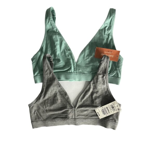 State of Day Intimates – Bundle of 2 Canton & Pewter Heath Soft Bralettes SMALL - Picture 2 of 5
